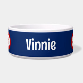 Comedero Para Mascota Marina Náutica Azul Blanco Rojo