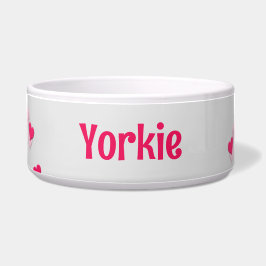 Comedero Para Mascotas Modernos Escribiendo Corazones Rosa