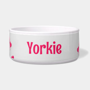 Comedero Para Mascotas Modernos Escribiendo Corazones Rosa