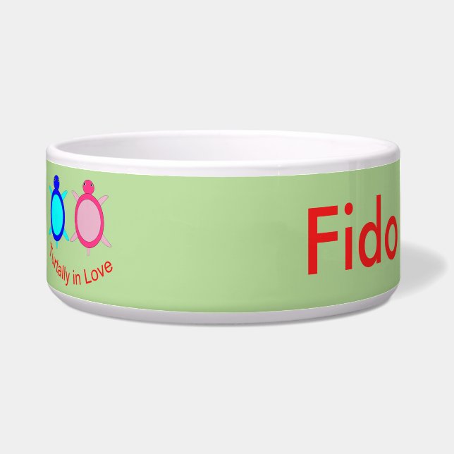 Comedero Pareja de tortuga suave personalizada (Izquierda)