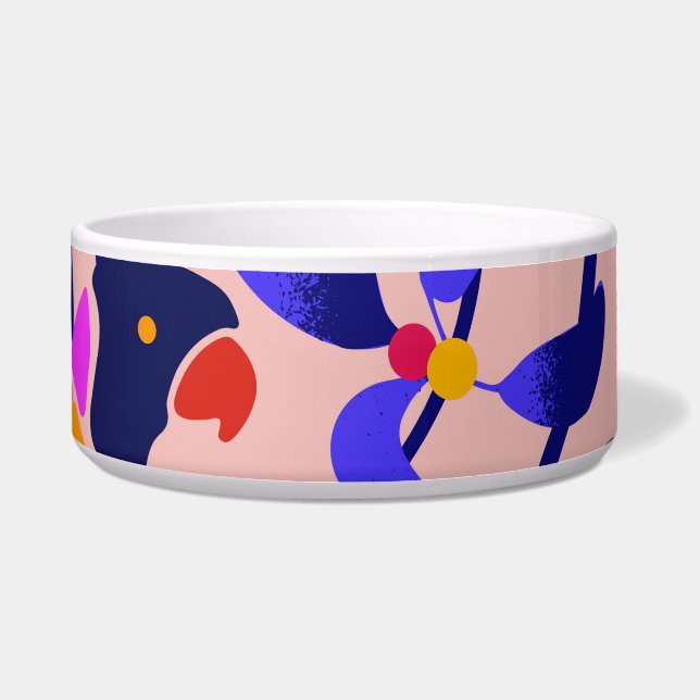 Comedero Parrotos Vintage rosados: Ilustracion exótico sin  (Frente)