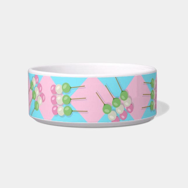 Comedero Pastel azul rosado revisado Dango Pet Bowl (Izquierda)