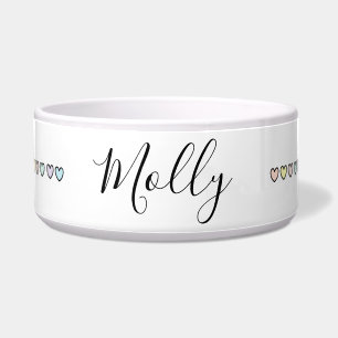 Comedero Pastel Hearts Personalized Dog Food Bowl - HAMbWG