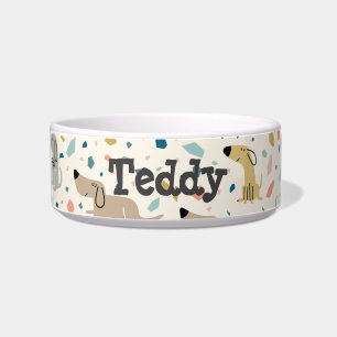 Comedero Pastel Terrazzo Gracioso Patrón de Perro Cuto