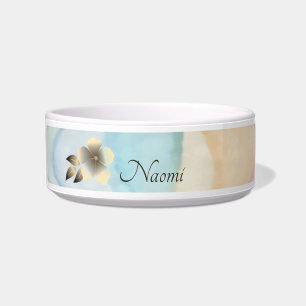 Comedero Pastel Watercolor Personalizado Floral Tropical