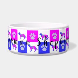 Comedero Pastor Alemán Perro y Paw Calor Rosa & Blue Pet Bo