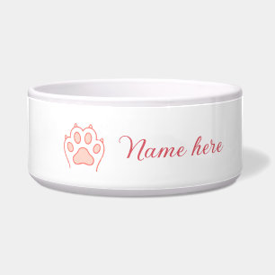 Comedero Pata de perro corazón rojo mascota agregar nombre