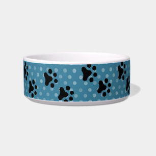 Comedero Patas de gato Polkadots azules