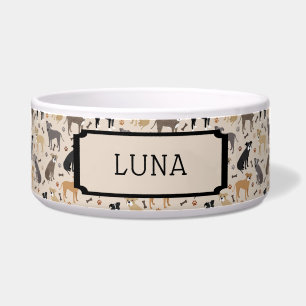 Comedero Patas Pitbull y el tazón de perro de huesos