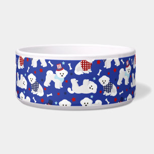 Comedero Patriotic Bichon Frise Bowl