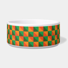 Comedero Patrón abstracto geométrico retro naranja y verde