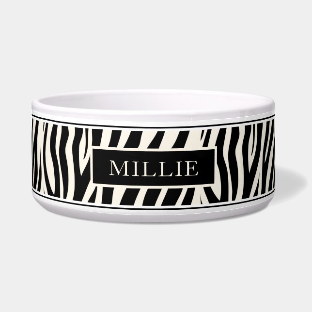 Comedero Patrón animal zebra moderna personalizada (Frente)