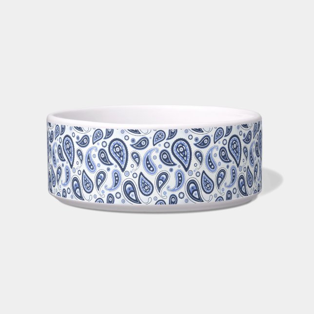 Comedero Patrón azul paisley (Frente)