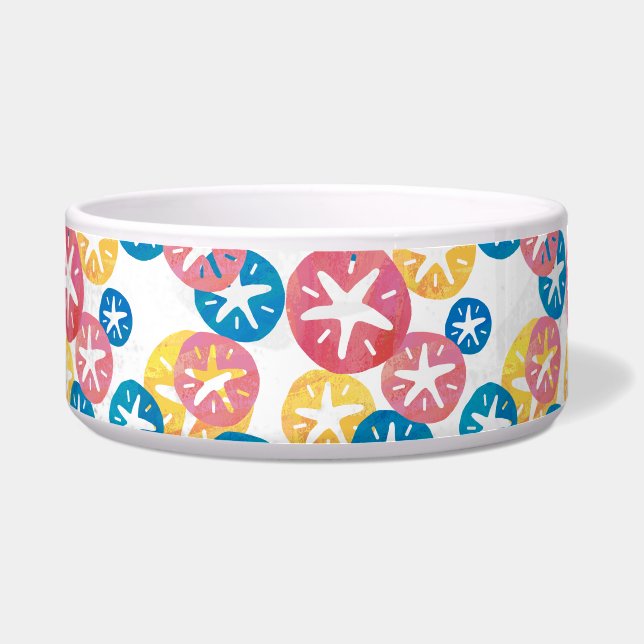 Comedero Patrón azul rojo amarillo del dólar de arena (Frente)