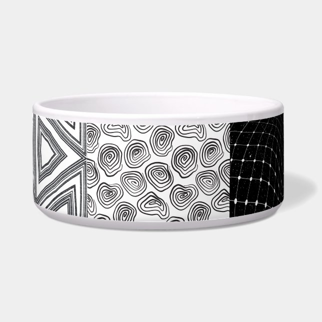 Comedero Patrón blanco y negro (Frente)