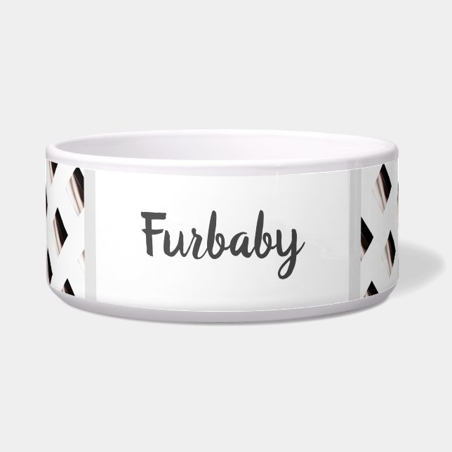 Comedero Patrón blanco y negro (Frente)