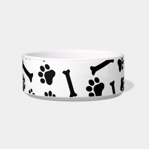 Comedero Patrón continuo de patas y huesos de perro - Blanc