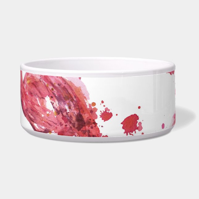 Comedero Patrón de acuarela de flamenco, diseño vibrante. (Frente)