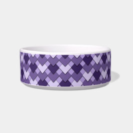 Comedero Patrón de Arlequín de Cuadrado y Diamante Morado L