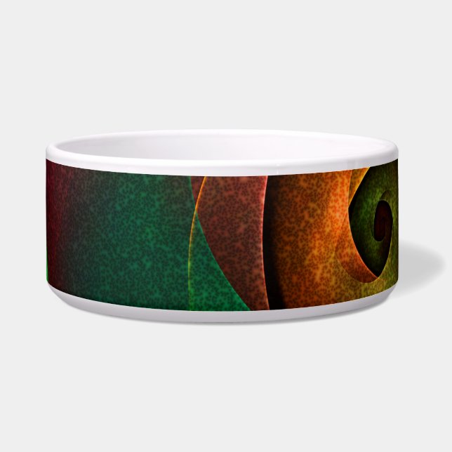 Comedero Patrón de arte abstracto moderno de floración verd (Frente)