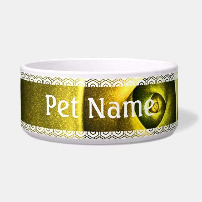 Comedero Patrón De Arte Abstracto Verde Floral Moderno De S (Frente)