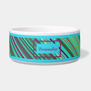 Comedero Patrón de banda diagonal multicolor a moda Perro g