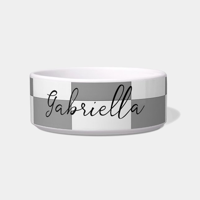 Comedero Patrón de bloques de verificación grises de nombre (Frente)