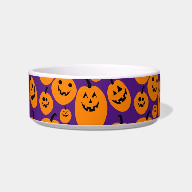 Comedero Patrón de calabaza de linterna de Halloween (Frente)