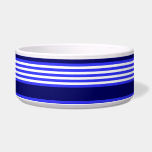 Comedero Patrón de cinco rayas azul y blanco