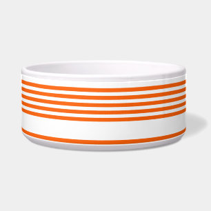 Comedero patrón de cinco rayas blanco y naranja