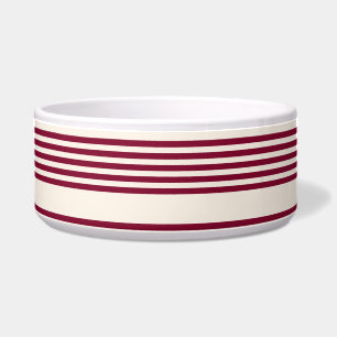 Comedero Patrón de cinco rayas rojo y beige borgoñoso