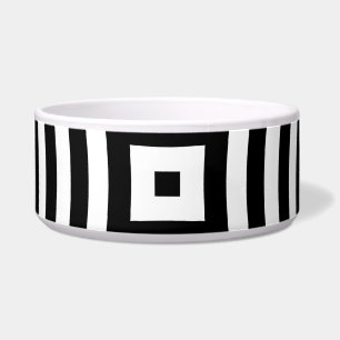 Comedero Patrón de círculos concéntricos en blanco y negro