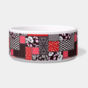 Comedero Patrón de colcha floral de patchwork retro