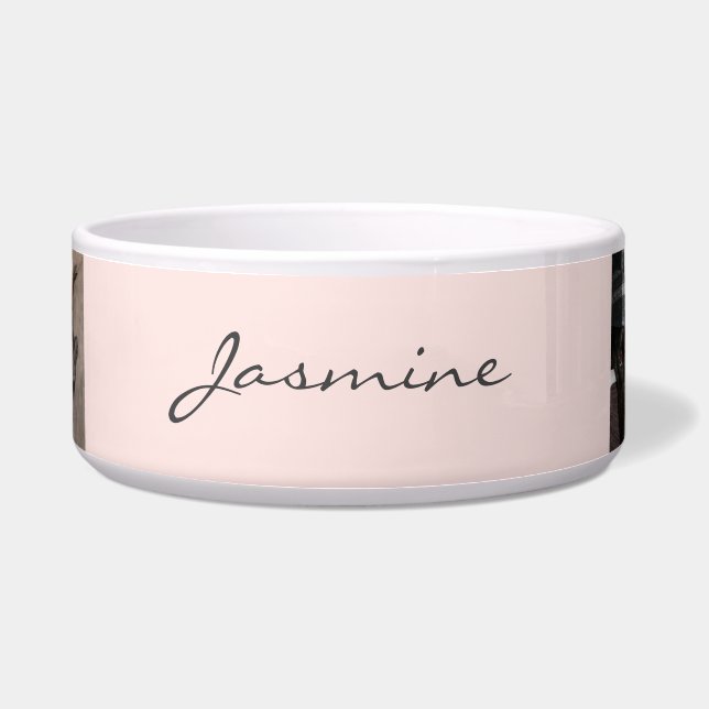 Comedero Patrón de Collage de fotos moderno Rubor rosa (Frente)