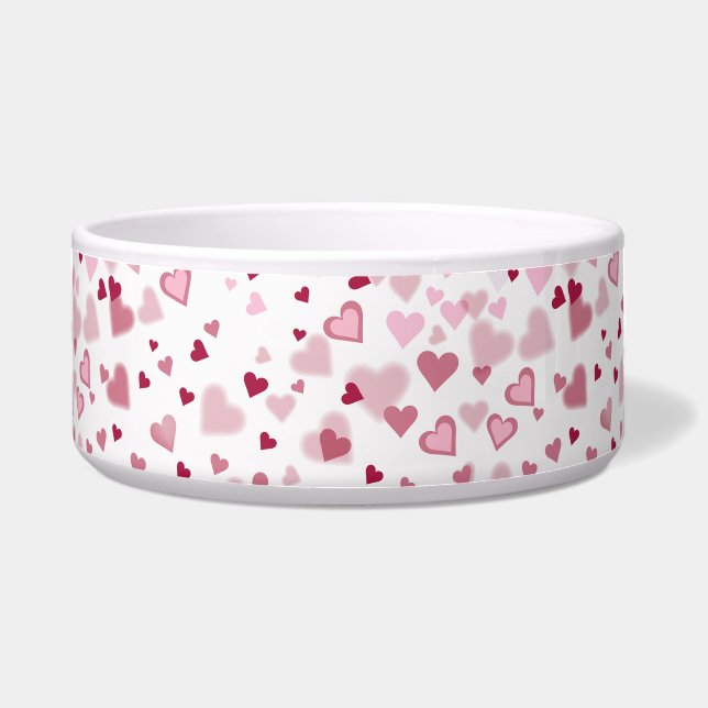 Comedero Patrón de Corazones Encantadores Rosa (Frente)