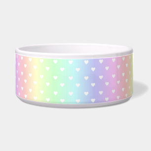 Comedero Patrón de Corazones Pastel de Ombre Arcoiris