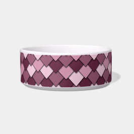 Comedero Patrón de Cuadrado y Diamante Rosa Cereza