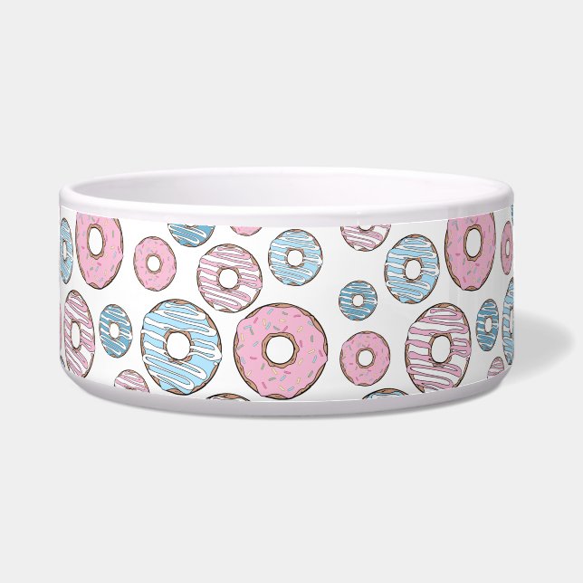 Comedero Patrón De Donuts, Donuts Rosados, Donuts Azules (Frente)