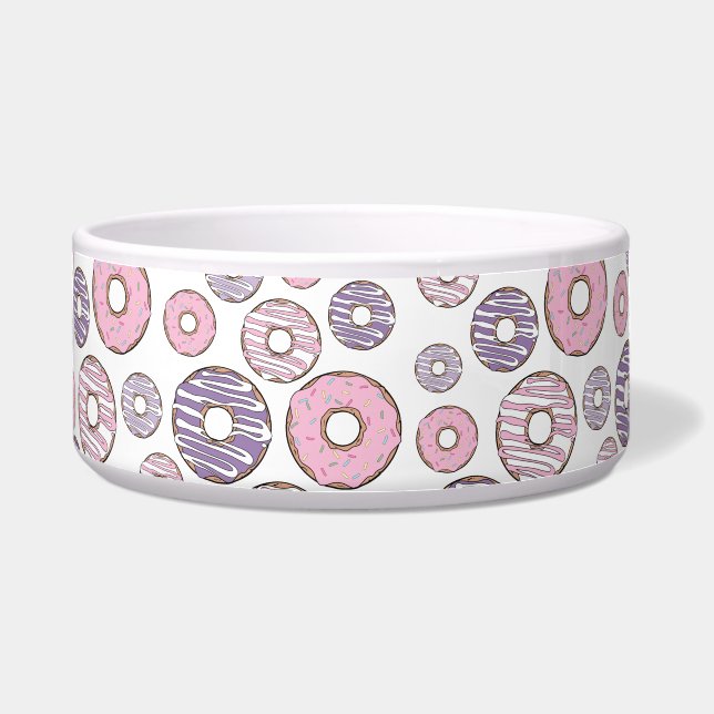 Comedero Patrón De Donuts, Donuts Rosados, Donuts Morados (Frente)