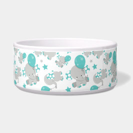 Comedero Patrón de Elefantes, Elefantes Cutos - Gris Azul