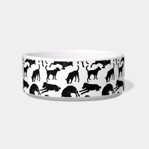 Comedero Patrón de estampado de sombra de perro negro