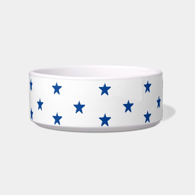 Comedero Patrón de estrellas blancas mullidas de gato de pe (Frente)
