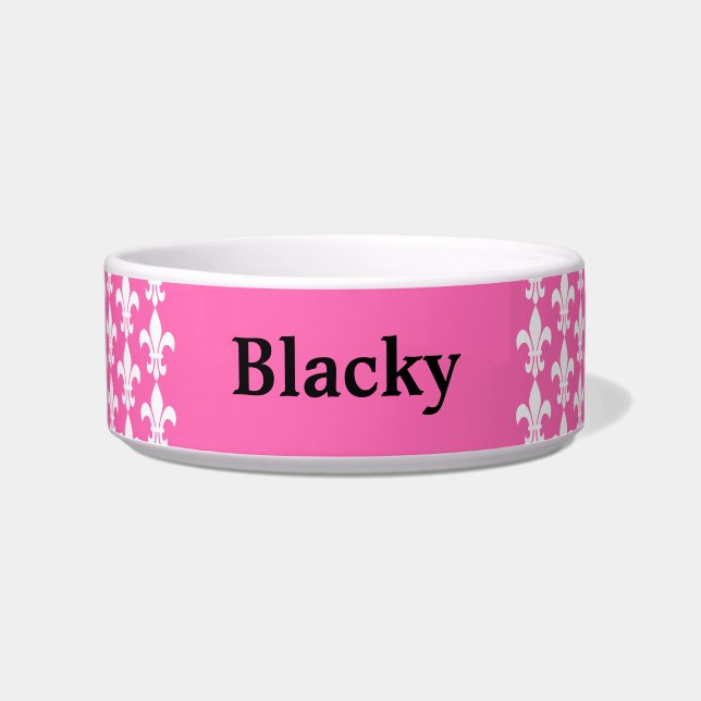 Comedero Patrón de flor rosa blanco y caliente de Lis (Frente)