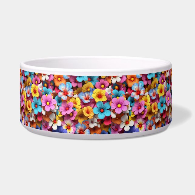 Comedero Patrón de flores de Bonito coloridas-20240 (Frente)