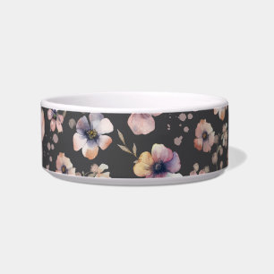 Comedero Patrón de flores silvestres de acuarela boho malhu
