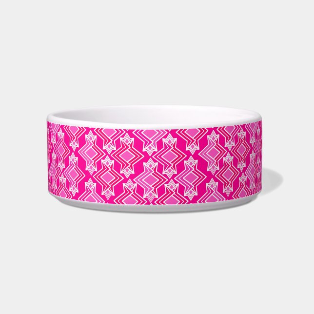Comedero Patrón de fondo Art Deco, rosa fucsia (Izquierda)