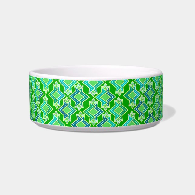Comedero Patrón de fondo Art Deco, verde jade (Izquierda)