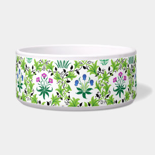 Comedero Patrón de fondo verde floral-15232