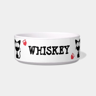 Comedero Patrón de gatitos negros y blancos graciosos