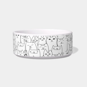 Comedero patrón de gato blanco negro